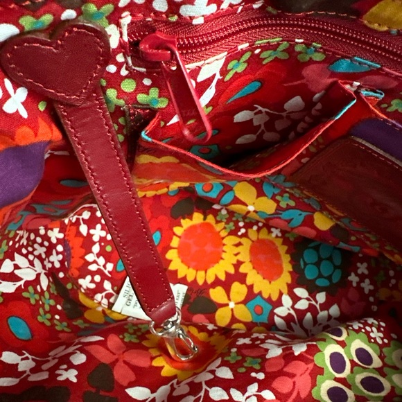 Rare Brighton Straw & Red Leather Trim Shoulder Bag w/Butterfly Magnetic Closure - Picture 14 of 16